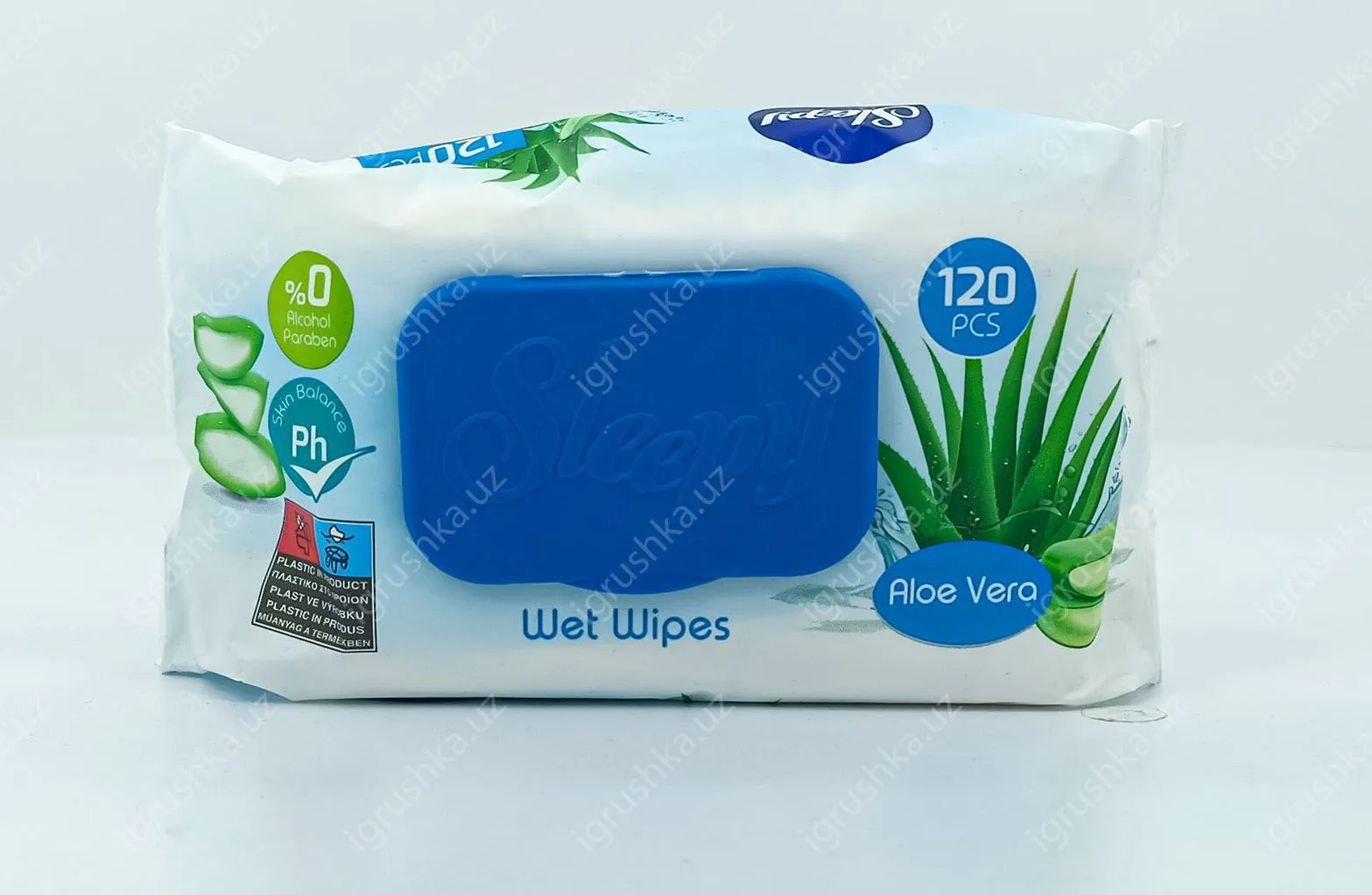 картинка Влажные салфетки Sleepy лоэ вера (Wet Wipes) 120шт. от магазина igrushka.uz