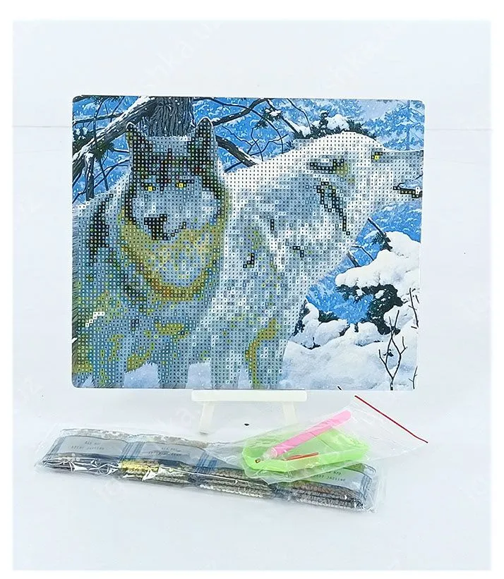 картинка Алмазная мозаика «Волки» 21x25 от магазина igrushka.uz