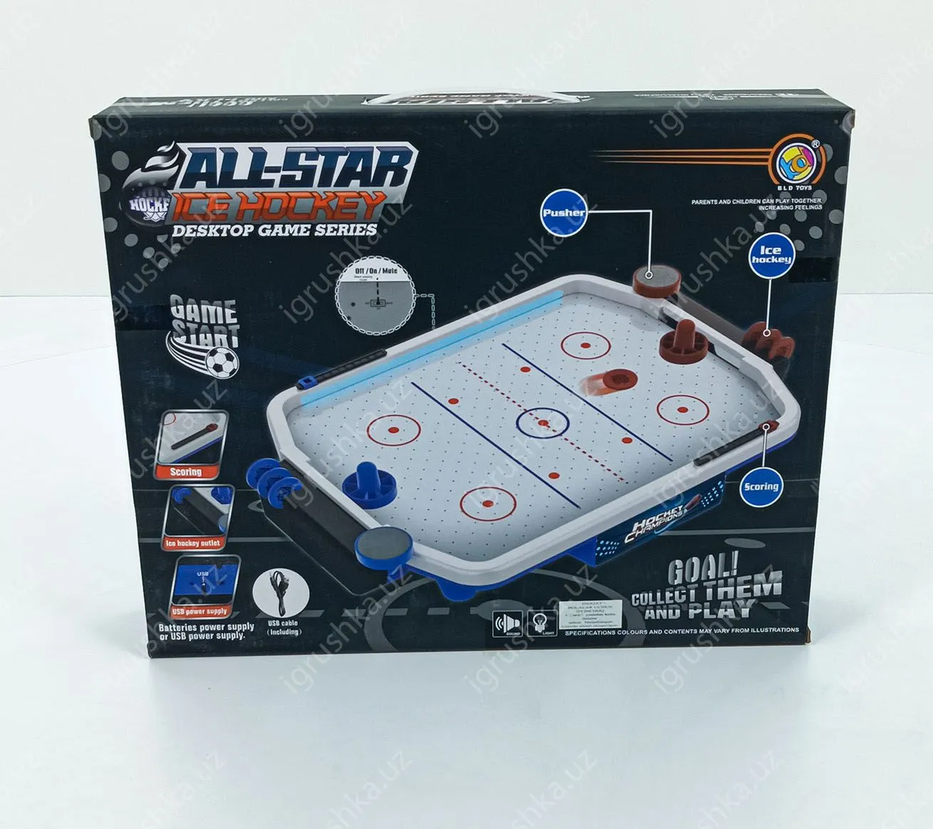 картинка Настольные спортивные игры. Аэрохоккей с подсветкой и музыкой от магазина igrushka.uz