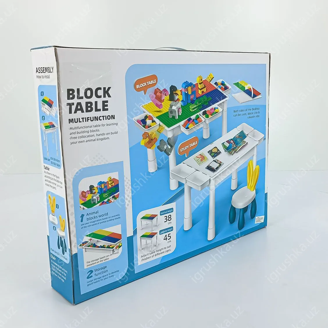 картинка Столик с стульями для конструктора BLOCK TABLE MG-1050 B от магазина igrushka.uz