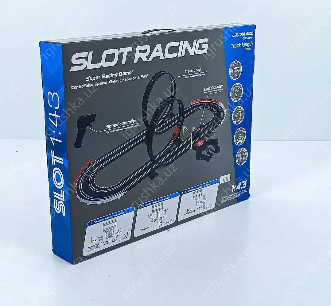 картинка Гоночный автотрек JJ Slot Ралли (длина трека 555 см, от сети, 1:43) - JJ98-1 от магазина igrushka.uz
