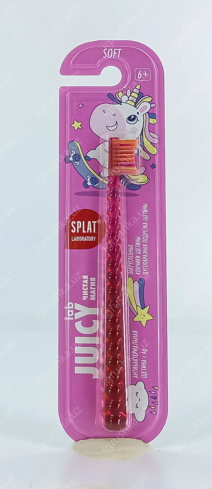 картинка Зубная щетка SPLAT JUICY LAB Магия единорога для детей. Розовый прозрачный от магазина igrushka.uz