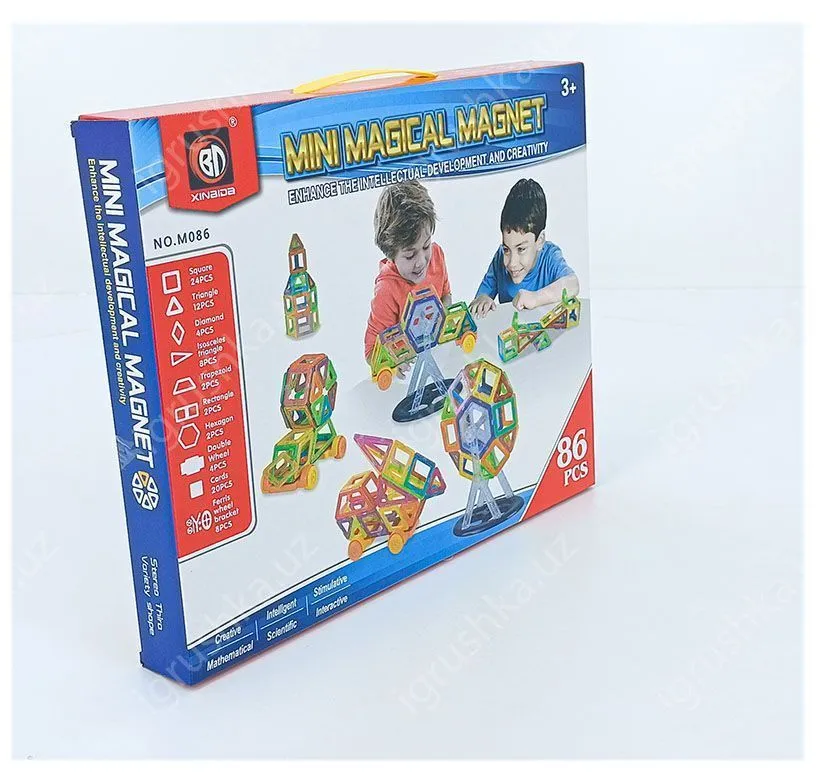 картинка Магнитный конструктор mini Magical magnet 86 деталей от магазина igrushka.uz