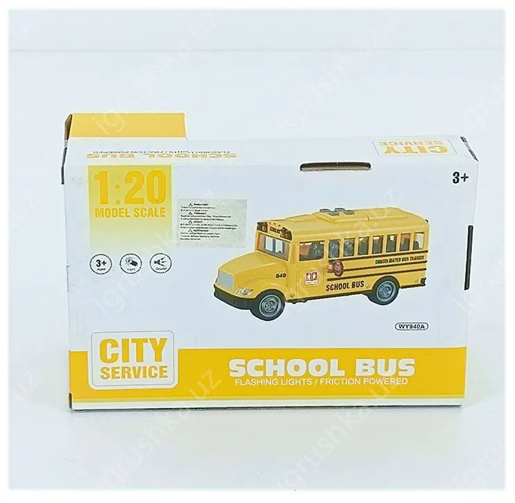картинка Автобус "Школьный" инерционный, свет, звук, масштаб 1:20 940 от магазина igrushka.uz