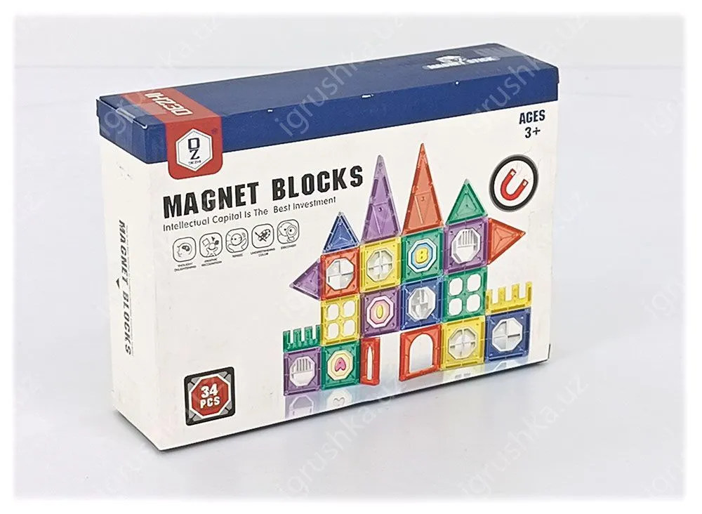 картинка Конструктор магнитный, 34 детали от магазина igrushka.uz