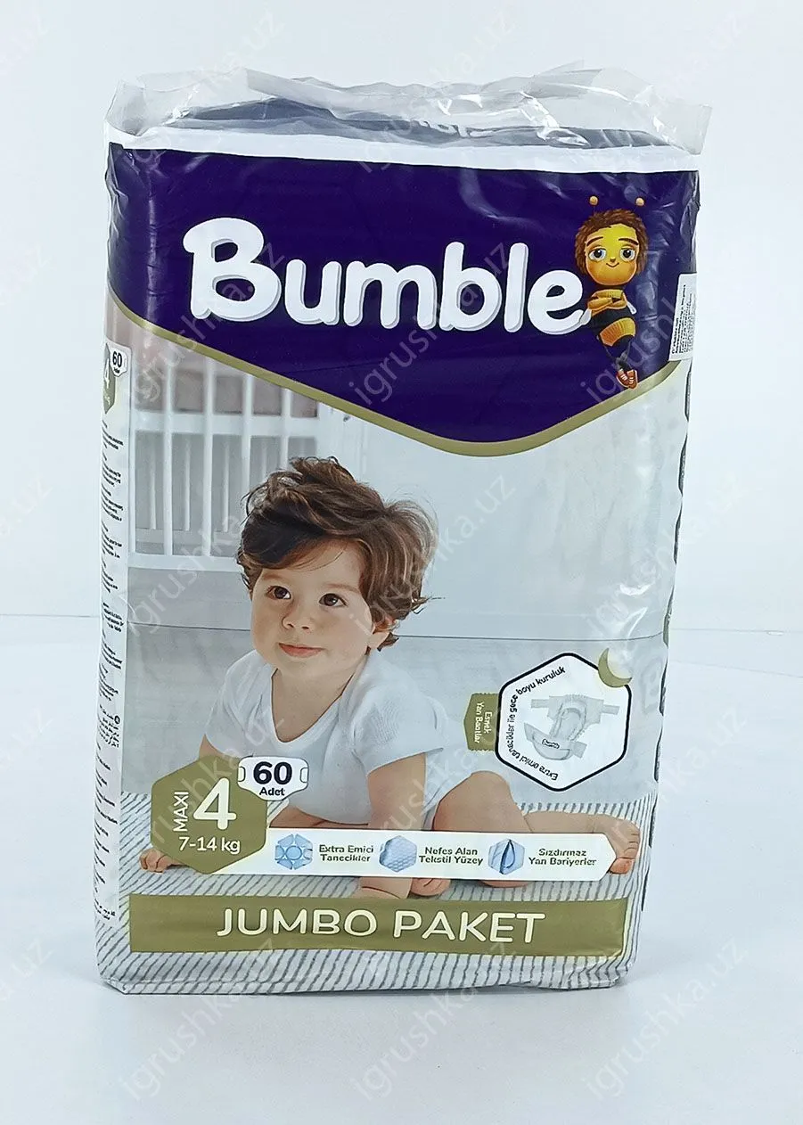 картинка Детские подгузники Bumble 4 JUMBO PAKET (7-18 кг) 60 шт. от магазина igrushka.uz