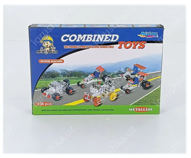 картинка Металлический конструктор Combined Toys Super Racing, 236 деталей от магазина igrushka.uz