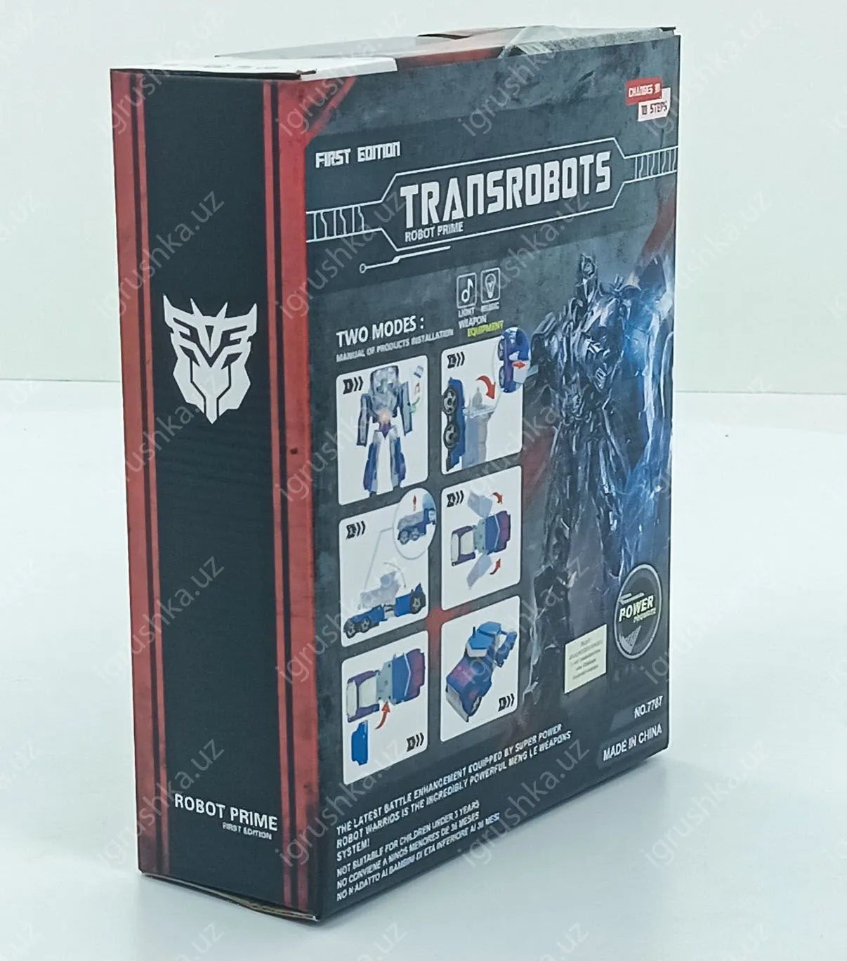 картинка Трансформер оптимус прайм / синий / светящийся и звуковой, 19см от магазина igrushka.uz