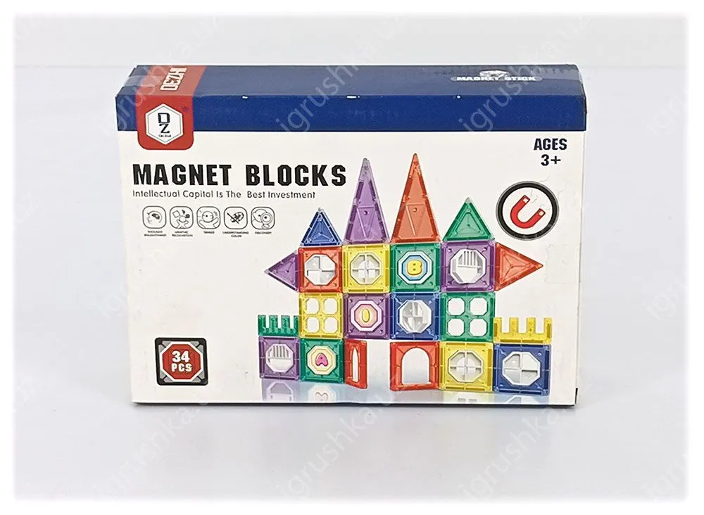 картинка Конструктор магнитный, 34 детали от магазина igrushka.uz