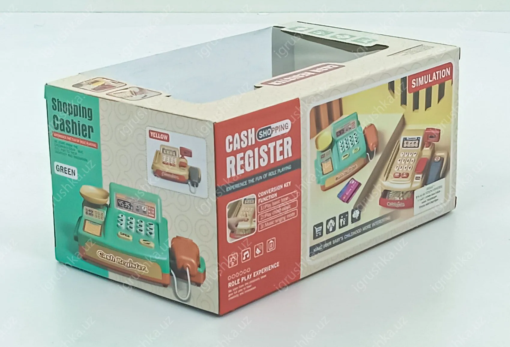 картинка Набор супермаркет для детей Кассовый аппарат (22см, звук(англ), свет, сканер, весы, продукты, деньги. от магазина igrushka.uz