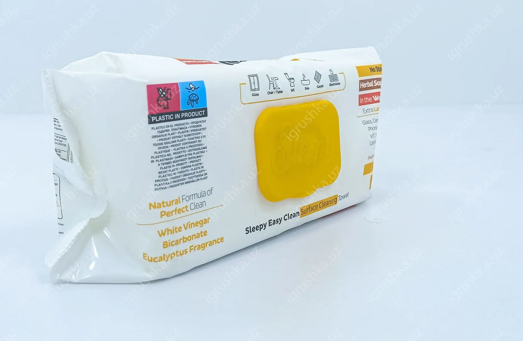 картинка Уксусные влажные салфетки для мамы Sleepy Easy Clean Surface Cleaning Towel , 100 штук, Easy Shine от магазина igrushka.uz