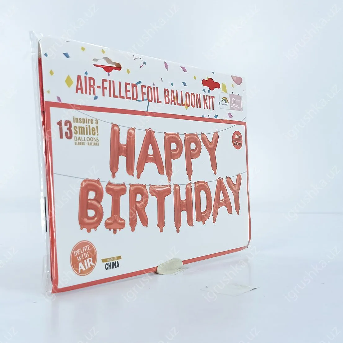 картинка Шар фольгированный, гирлянда растяжка с надписью Happy Birthday T-081 40см. от магазина igrushka.uz
