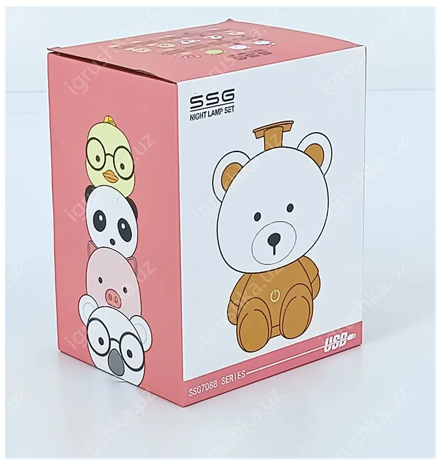 картинка Светильник ночной в виде мульт-животных, 220v с лампочки от магазина igrushka.uz