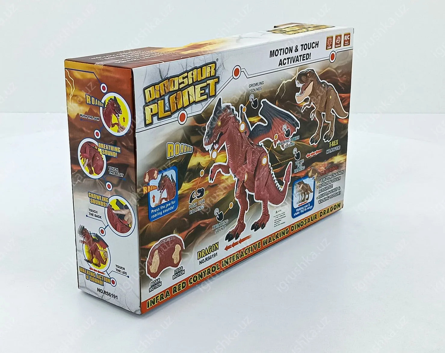 картинка Большой радиоуправляемый динозавр со световыми и звуковыми эффектами / RS6191 от магазина igrushka.uz