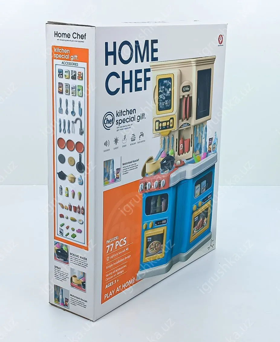 картинка Игровой набор "Home Chef" — кухня 77 предметов, свет/звук/вода от магазина igrushka.uz