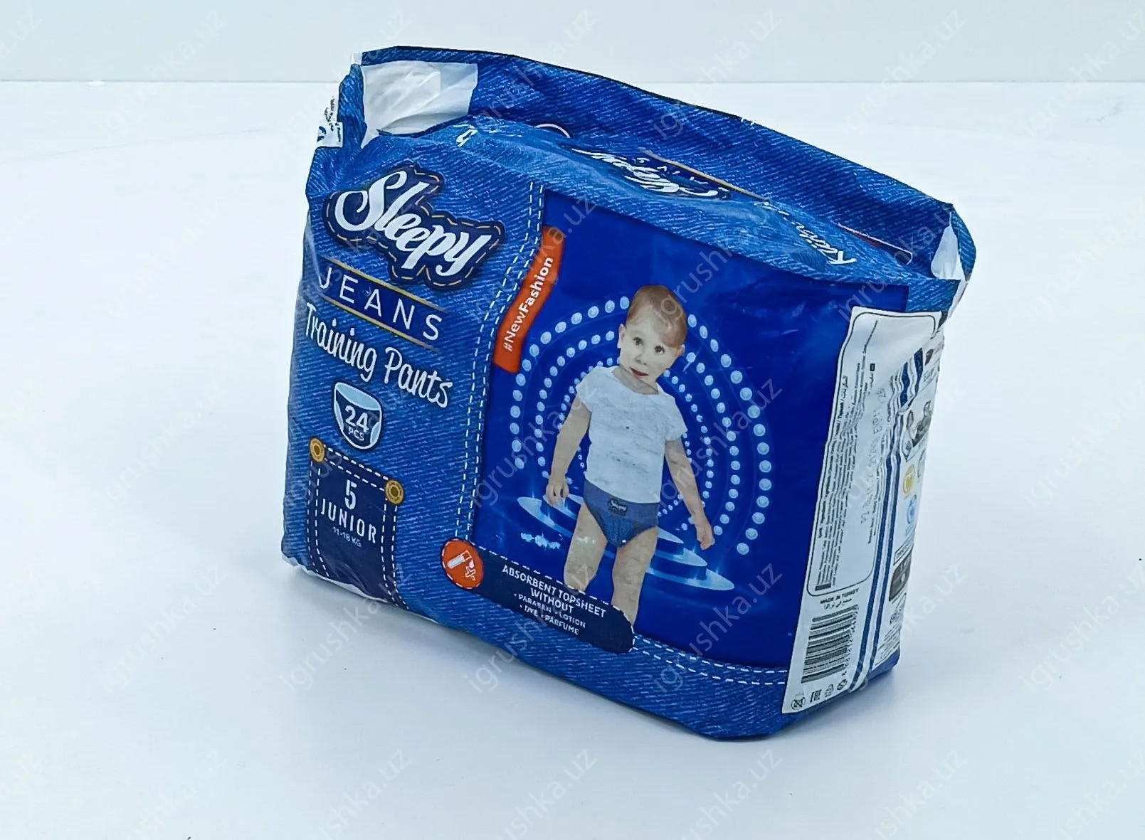 картинка Детские подгузники Sleepy Jeans Training Pants 11-18 кг 5-Младший 24 шт от магазина igrushka.uz