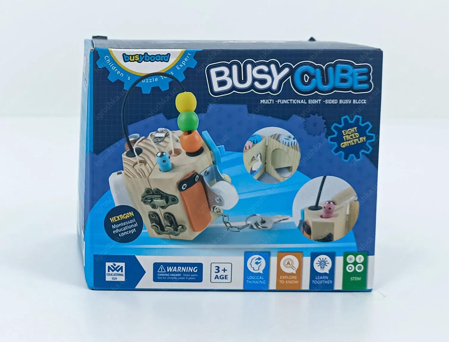 картинка Логическая игра бизиборд деревянная, Busy Cube от магазина igrushka.uz
