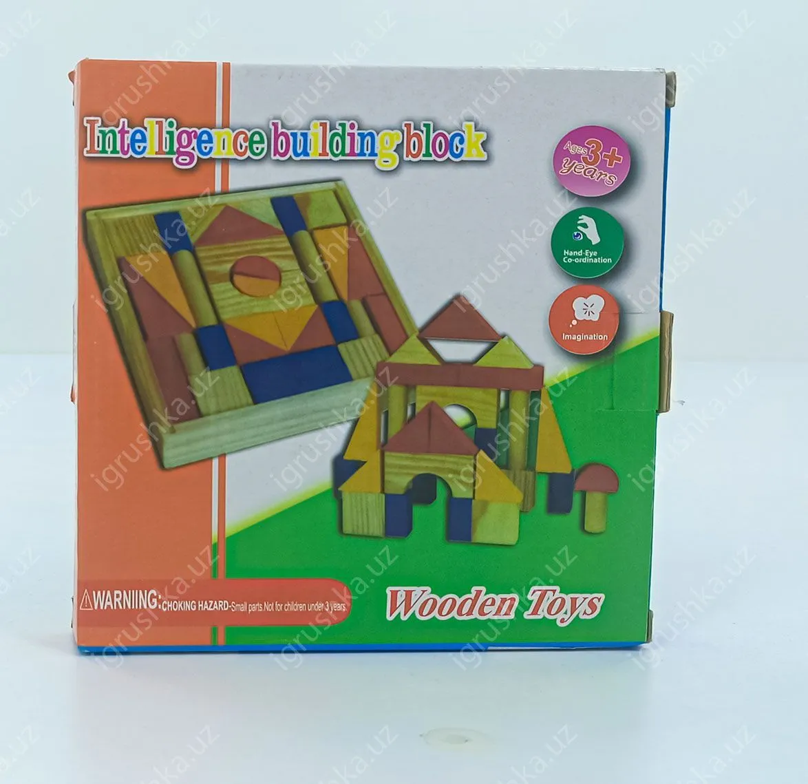 картинка Конструктор деревянный "Геометрические фигуры" 31 деталь от магазина igrushka.uz