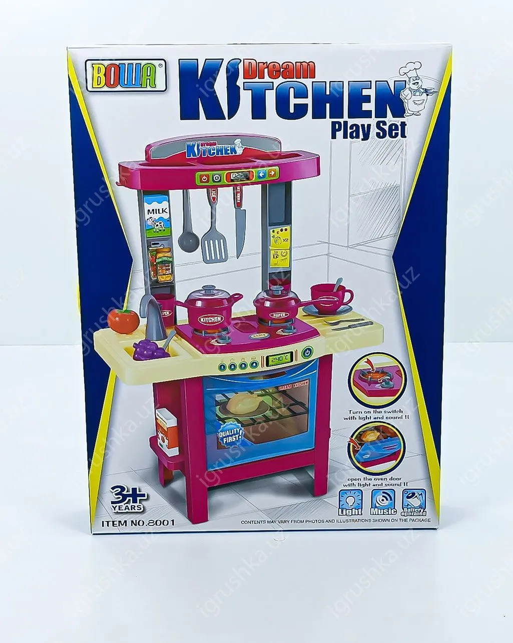 картинка Игровой набор «Кухня мечты» с посудой и продуктами, световые и звуковые эффекты, работает от батареек от магазина igrushka.uz