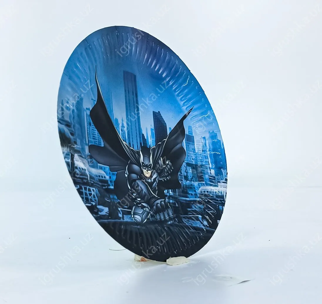 картинка Одноразовые тарелки детские "Батман" (Assiettes Batman) 18.5 см от магазина igrushka.uz