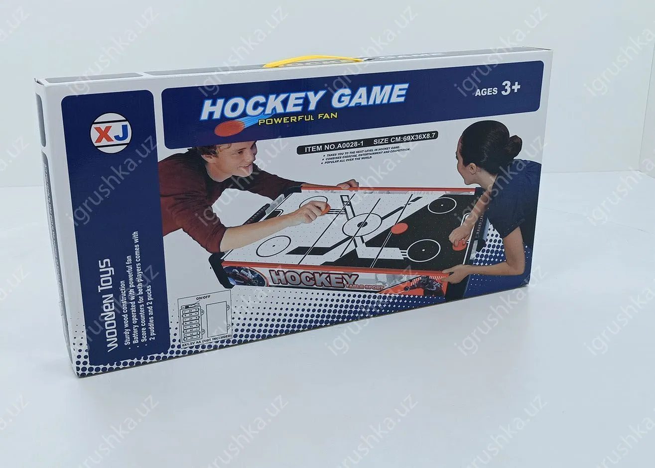 картинка Аэрохоккей настольный Wooden Toys Hockey Game 69 см с вентилятором от магазина igrushka.uz