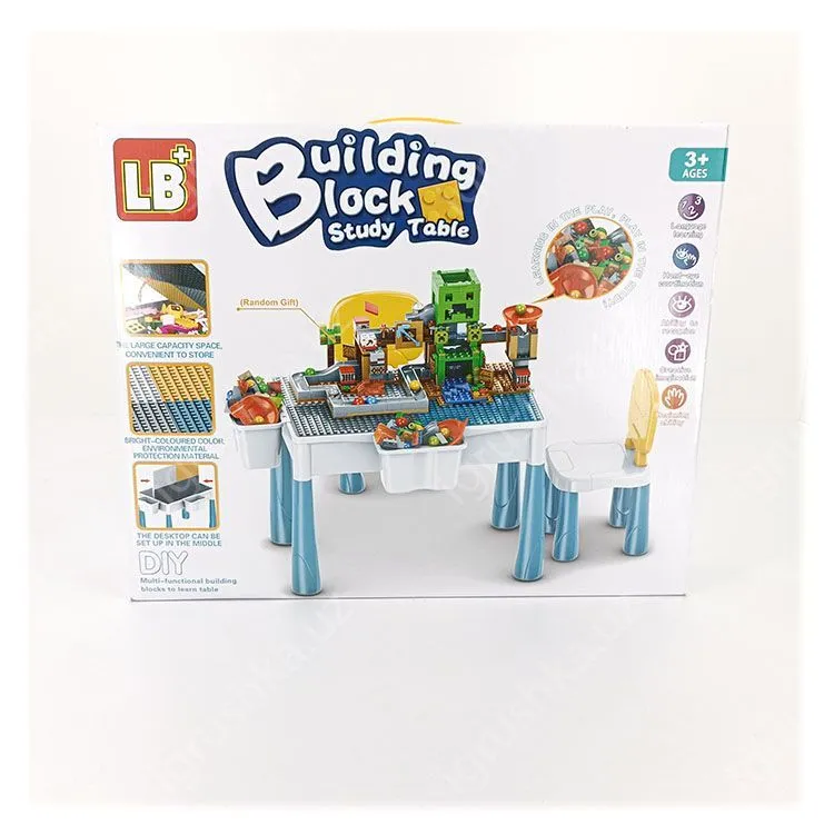 картинка Детский стол для конструктора LB+ Building Block, с ящиками и стулом от магазина igrushka.uz