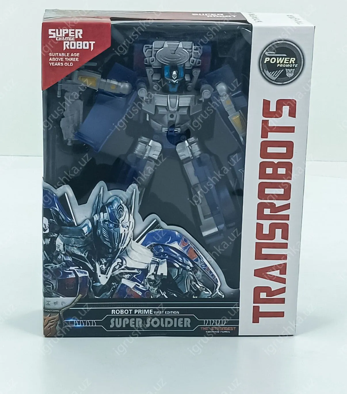 картинка Трансформер оптимус прайм / синий / светящийся и звуковой, 19см от магазина igrushka.uz