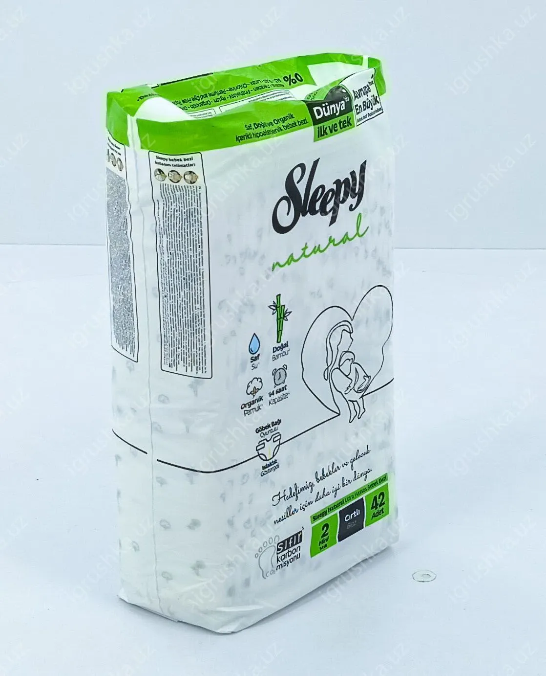 картинка Детские подгузники Sleepy Natural 3-6 кг 2-Мини 42 шт от магазина igrushka.uz