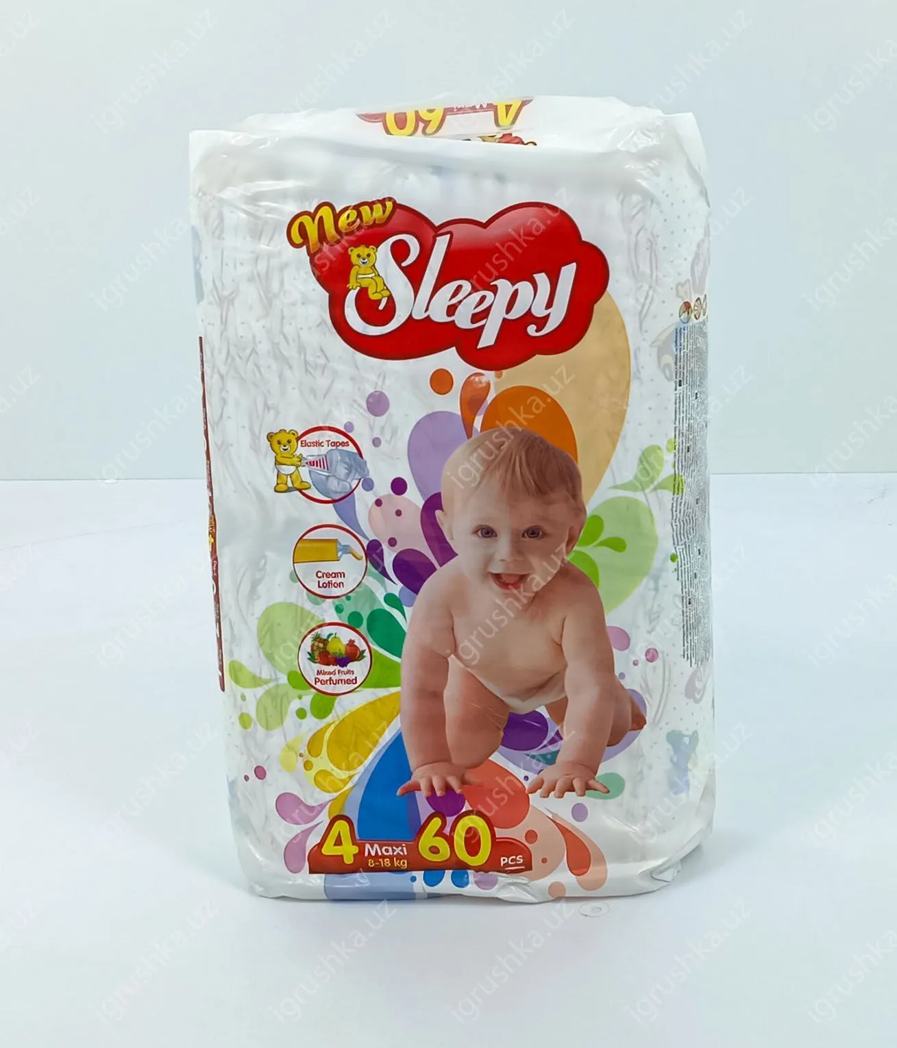 картинка Детские подгузники New Sleepy 7-14 кг 4-Макси 60 шт от магазина igrushka.uz
