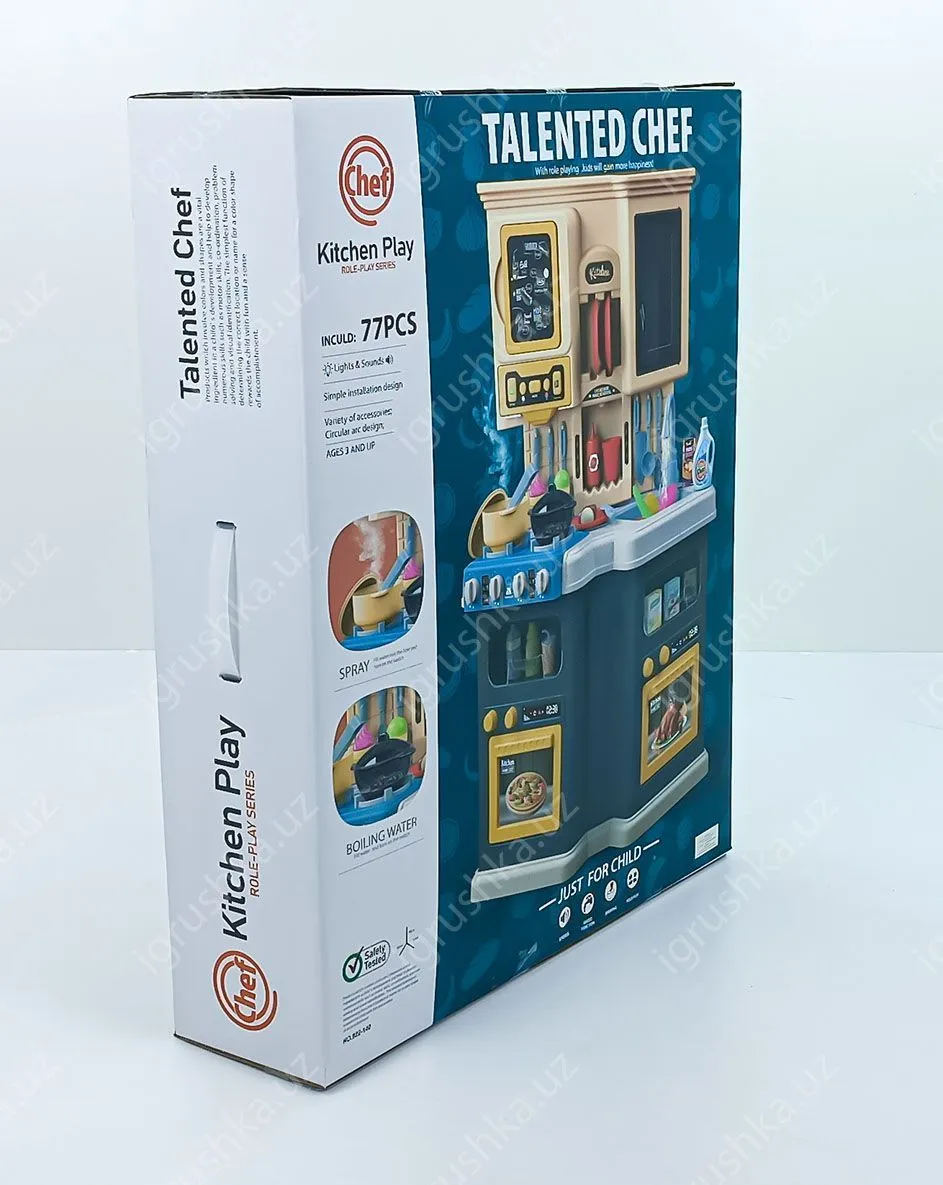 картинка Игровой набор "Talented Chef" (Талантливый Шеф) — Детская кухня с аксессуарами, 77 предметов, свет, звук и вода от магазина igrushka.uz