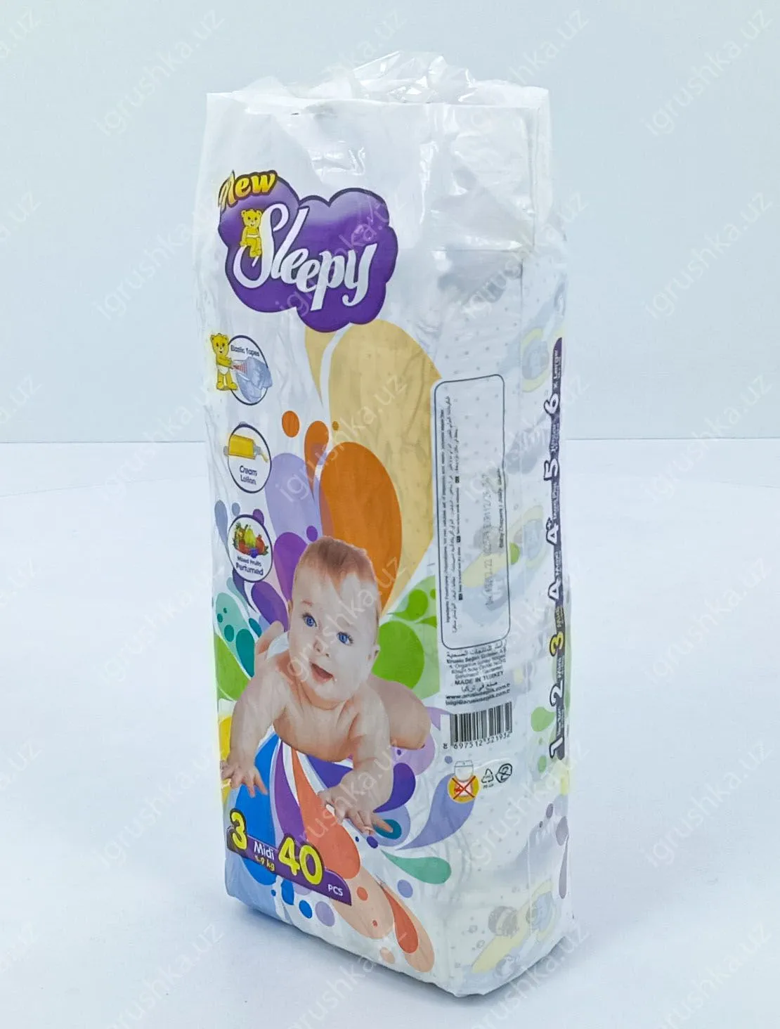 картинка Детские подгузники New Sleepy 4-9 кг 3-Миди 40 шт от магазина igrushka.uz