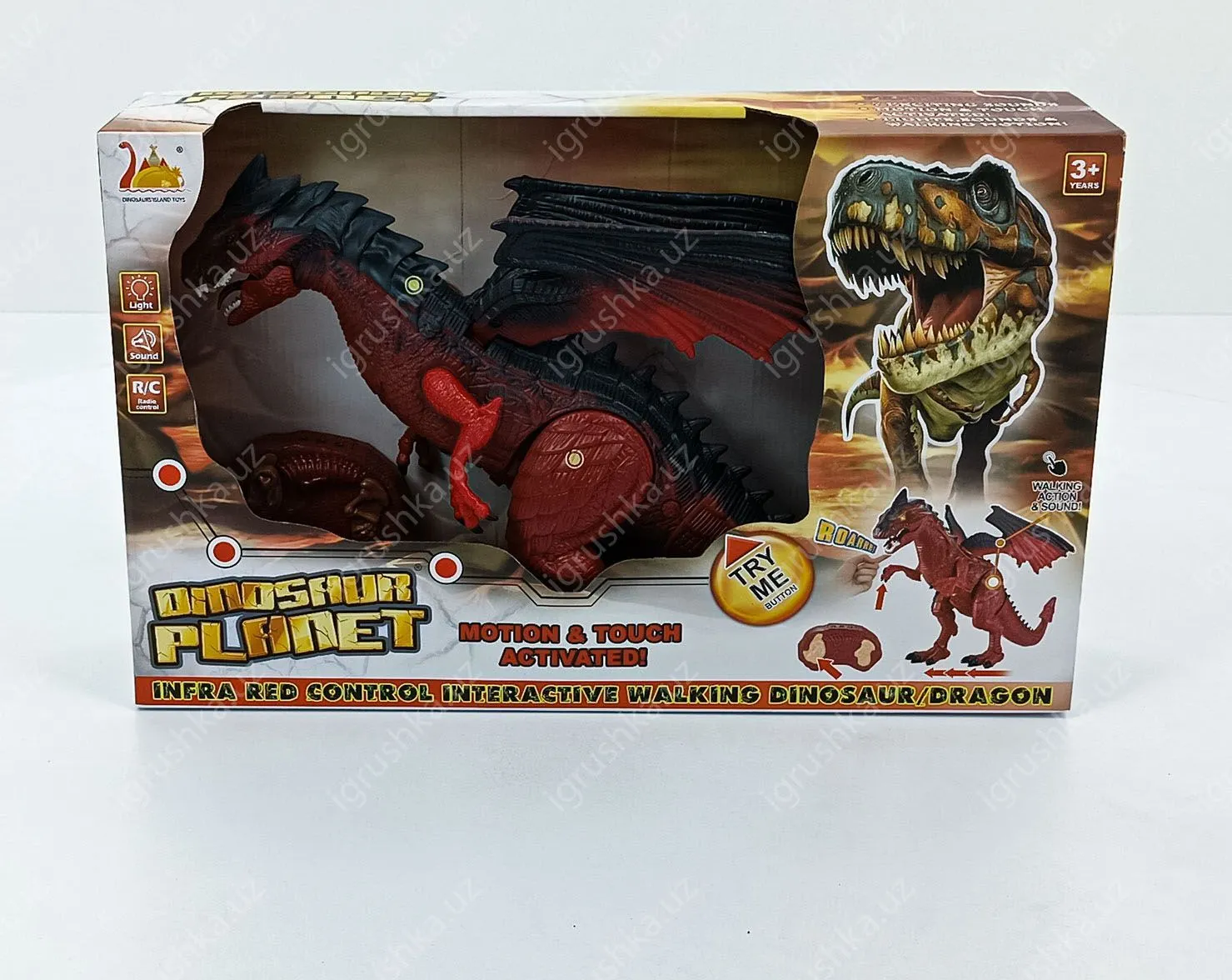 картинка Большой радиоуправляемый динозавр со световыми и звуковыми эффектами / RS6191 от магазина igrushka.uz