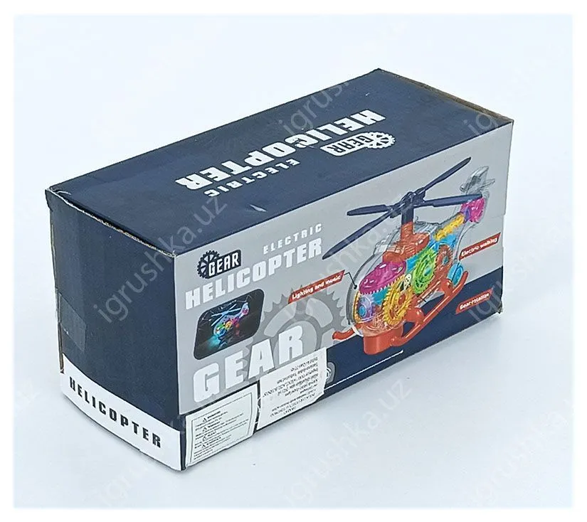 картинка Прозрачная вертолет с шестеренками светящаяся со звуком 713 от магазина igrushka.uz
