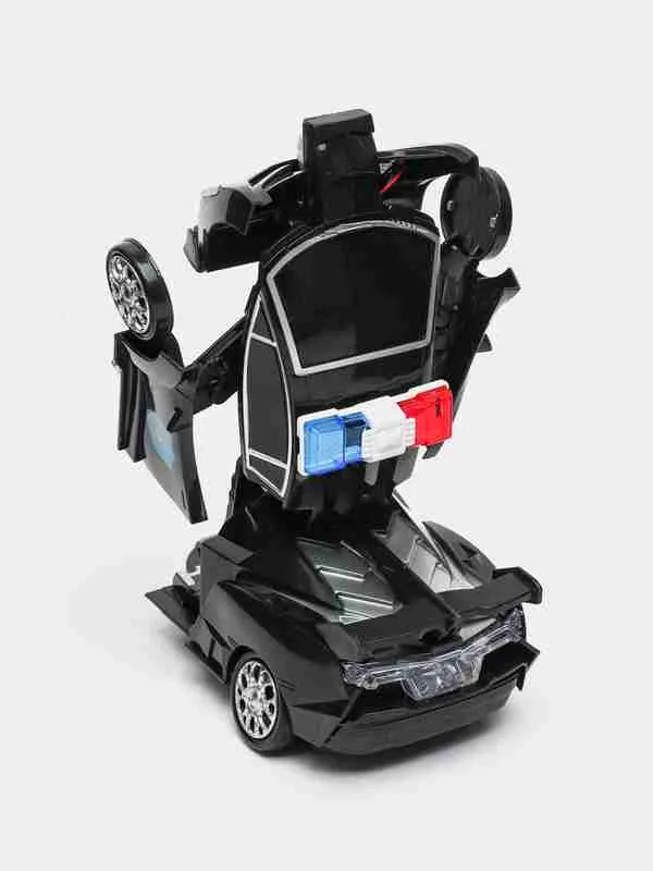 картинка Интерактивный автомобиль-робот-воин с полицейским дизайном, музыкой и светом от магазина igrushka.uz