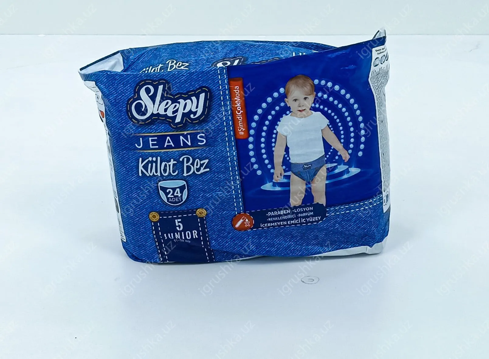 картинка Детские подгузники Sleepy Jeans Training Pants 11-18 кг 5-Младший 24 шт от магазина igrushka.uz