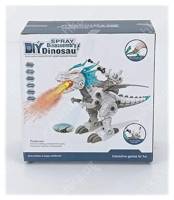 картинка Игрушка-динозавр Rong Kai "DIY Spray Disassembly Dinosaur" (с функцией спрея, проекции и стрельбы) от магазина igrushka.uz