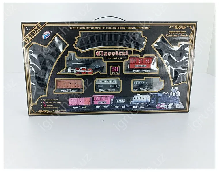 картинка Железная дорога Deluxe Classical (cвет, звук), 33 элемента от магазина igrushka.uz