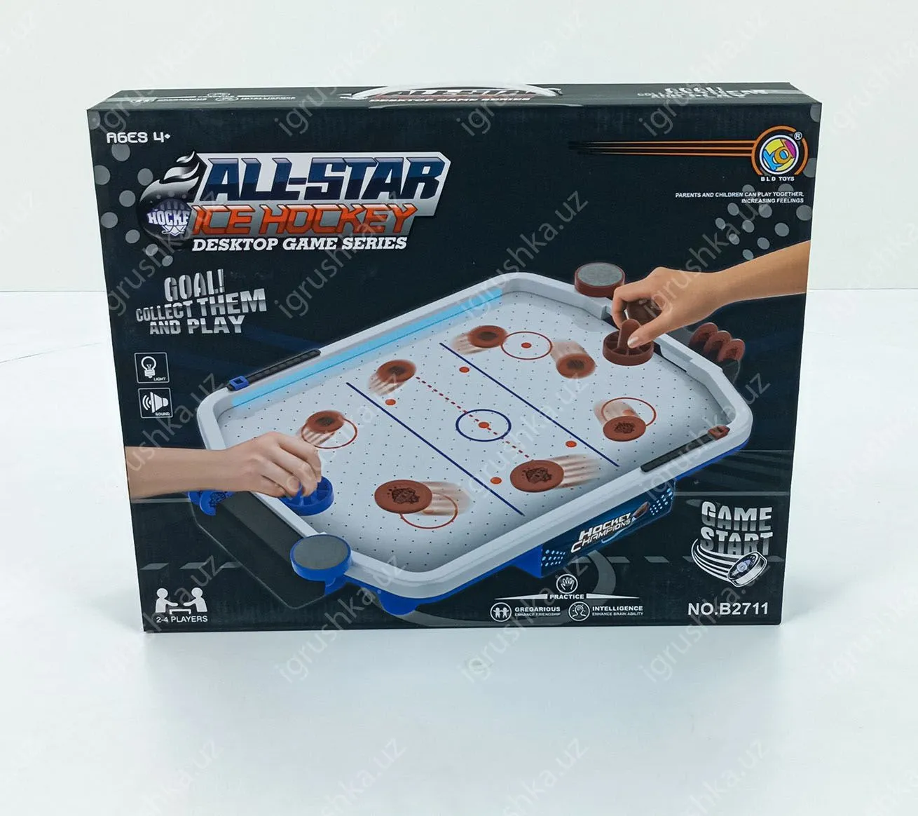 картинка Настольные спортивные игры. Аэрохоккей с подсветкой и музыкой от магазина igrushka.uz