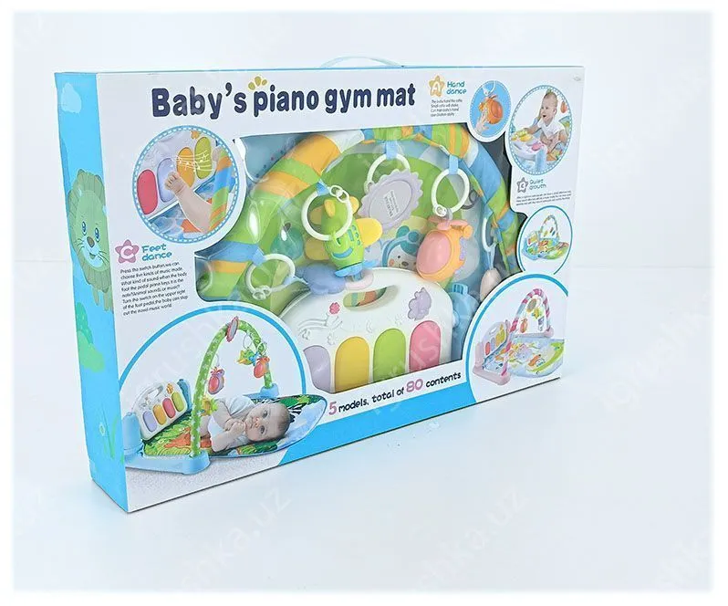 картинка Развивающий коврик Baby's piano gym mat с пианино и подвесками от магазина igrushka.uz