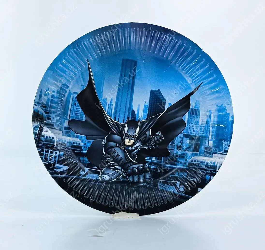 картинка Одноразовые тарелки детские "Батман" (Assiettes Batman) 18.5 см от магазина igrushka.uz