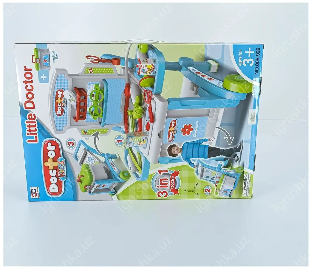 картинка ИГРОВОЙ НАБОР ДОКТОРА 3 В 1 В ЧЕМОДАНЕ 008-929 ТРАНСФОРМЕР НА КОЛЕСАХ от магазина igrushka.uz