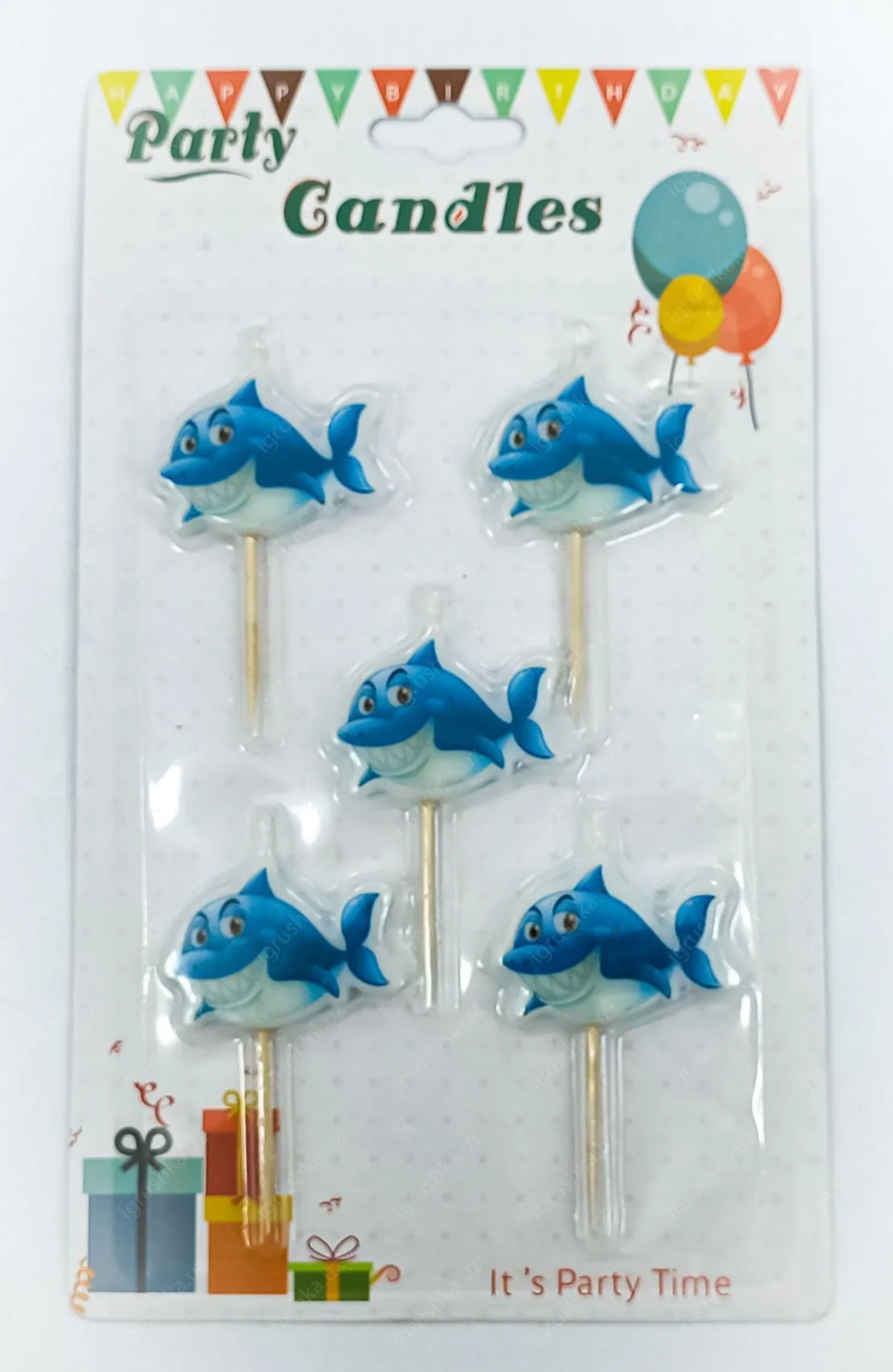 картинка Свечи для торта "Акула" набор - 5 шт,. высота 6 см от магазина igrushka.uz