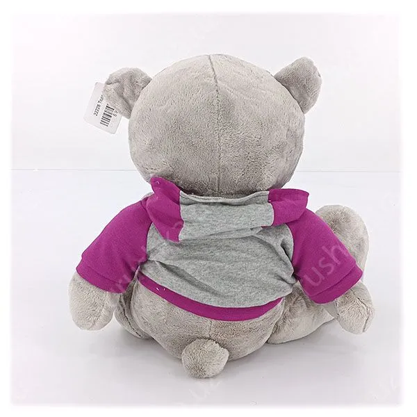 картинка Мягкая игрушка Мишка Тедди 30 см в фиолетовом худи с сердцем I Love You от магазина igrushka.uz