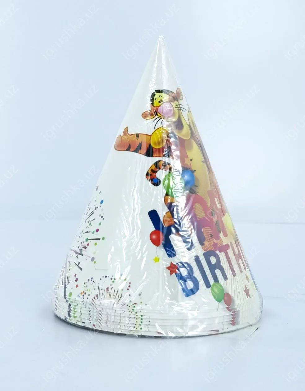 картинка Праздничные шапочки для детей - Happy birthday! Винни Пух (Цена за 1 штук) от магазина igrushka.uz
