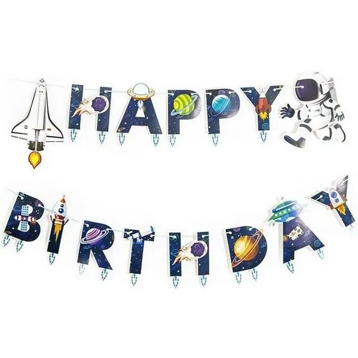 картинка Гирлянда-буквы, "Happy Birthday", Космос, 210 см, растяжка С днем Рождения от магазина igrushka.uz