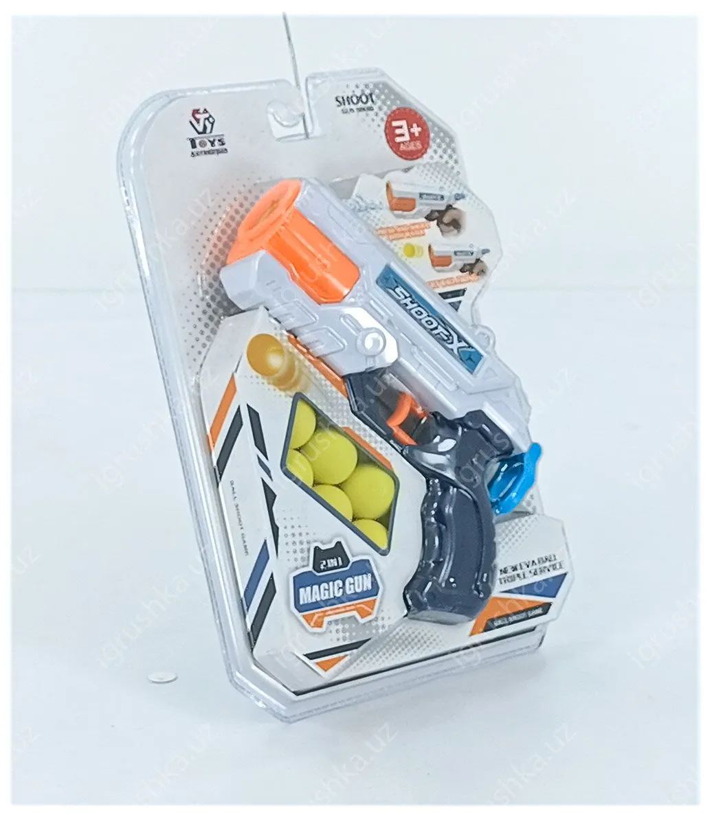 картинка Бластер с поролоновыми шариками + водяной пистолет 2в1 648-32 от магазина igrushka.uz