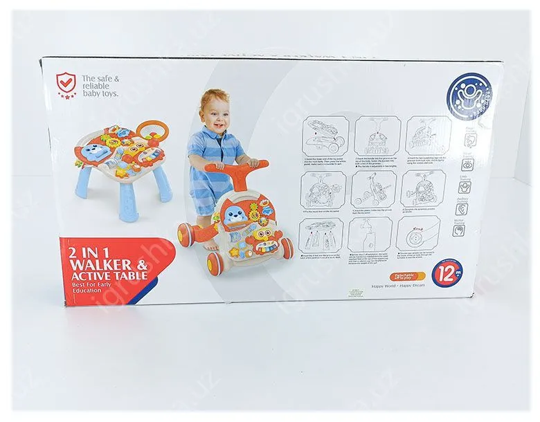 картинка Толкунок-ходунки и игровой стол Huanger HE0829 от магазина igrushka.uz
