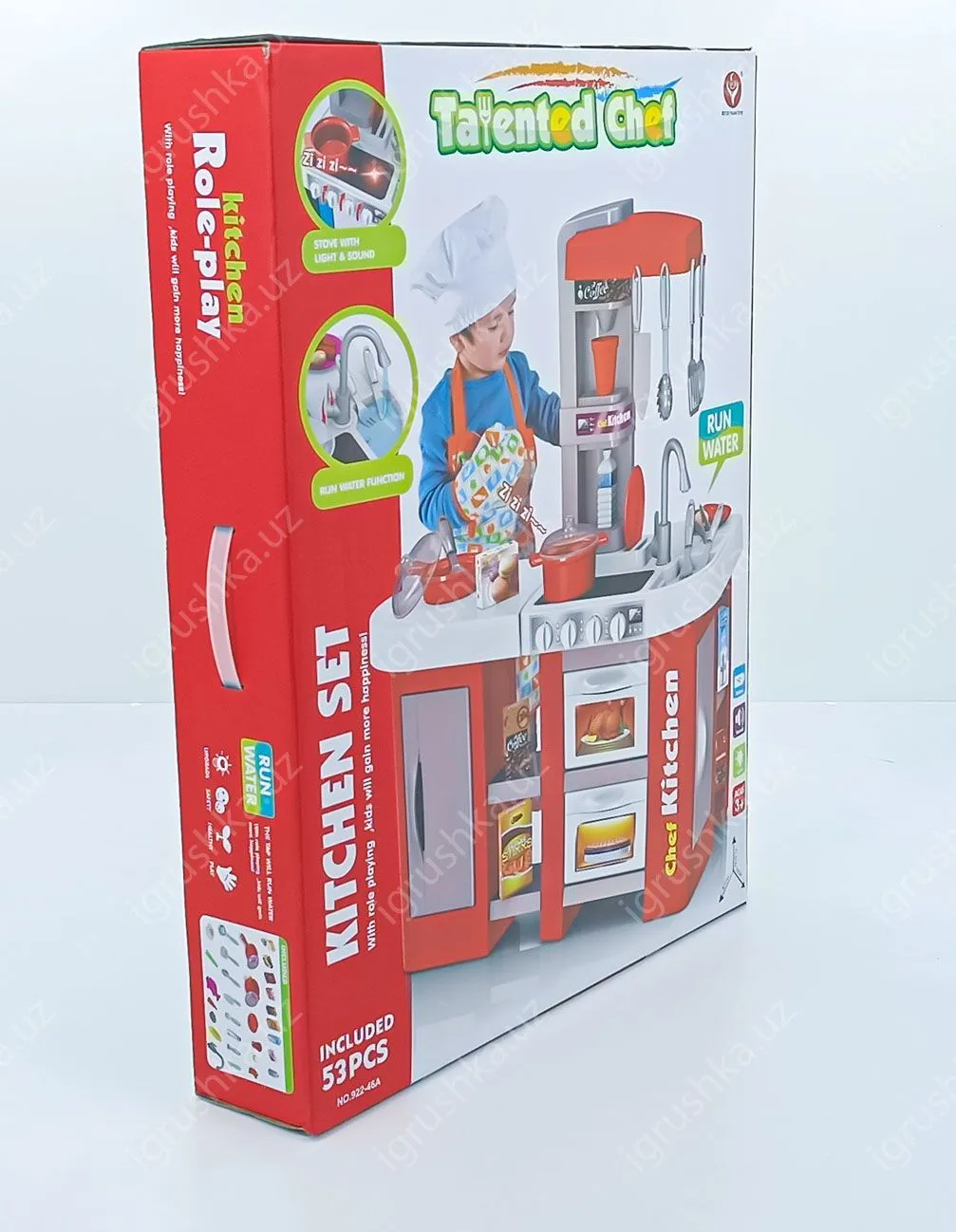 картинка Кухня детская игровая с паром, водой, музыкой и светомя Kitchen Set(TALENTED CHEF) 53 элементов 922-46A от магазина igrushka.uz