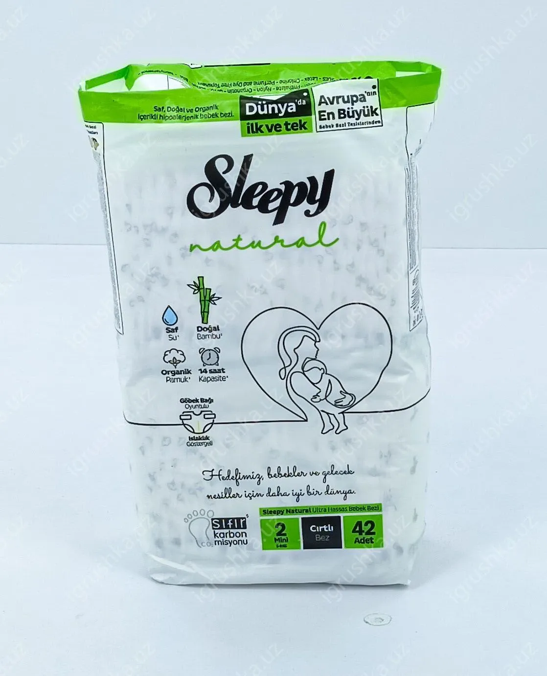 картинка Детские подгузники Sleepy Natural 3-6 кг 2-Мини 42 шт от магазина igrushka.uz
