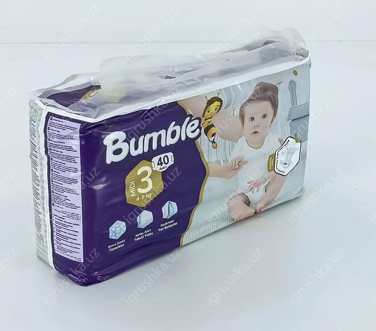 картинка Детские подгузники Bumble 3 MIDI (4-9 кг) 40 шт. от магазина igrushka.uz